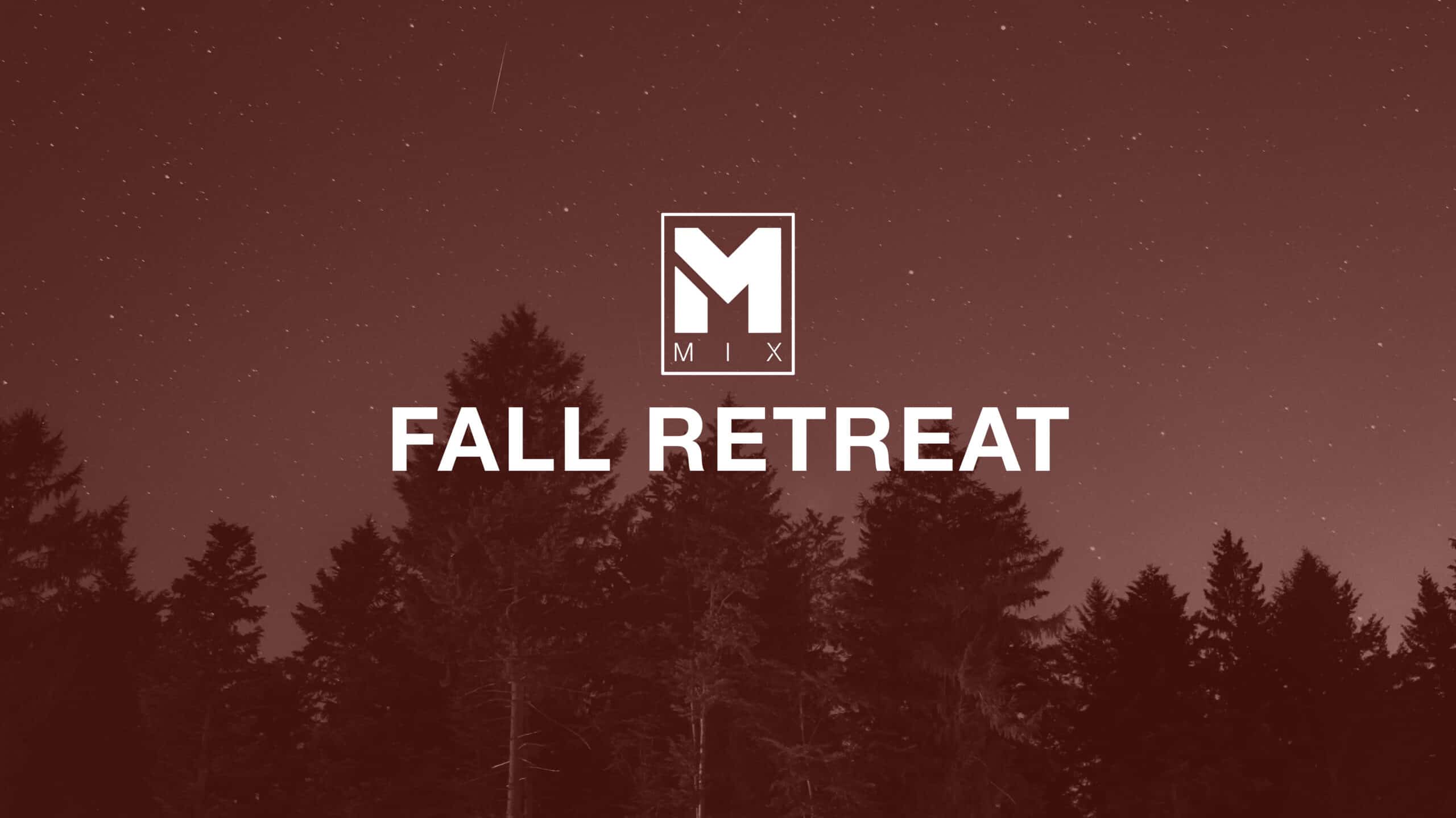 Trees with stars over head - logo for Mix Fall Retreat