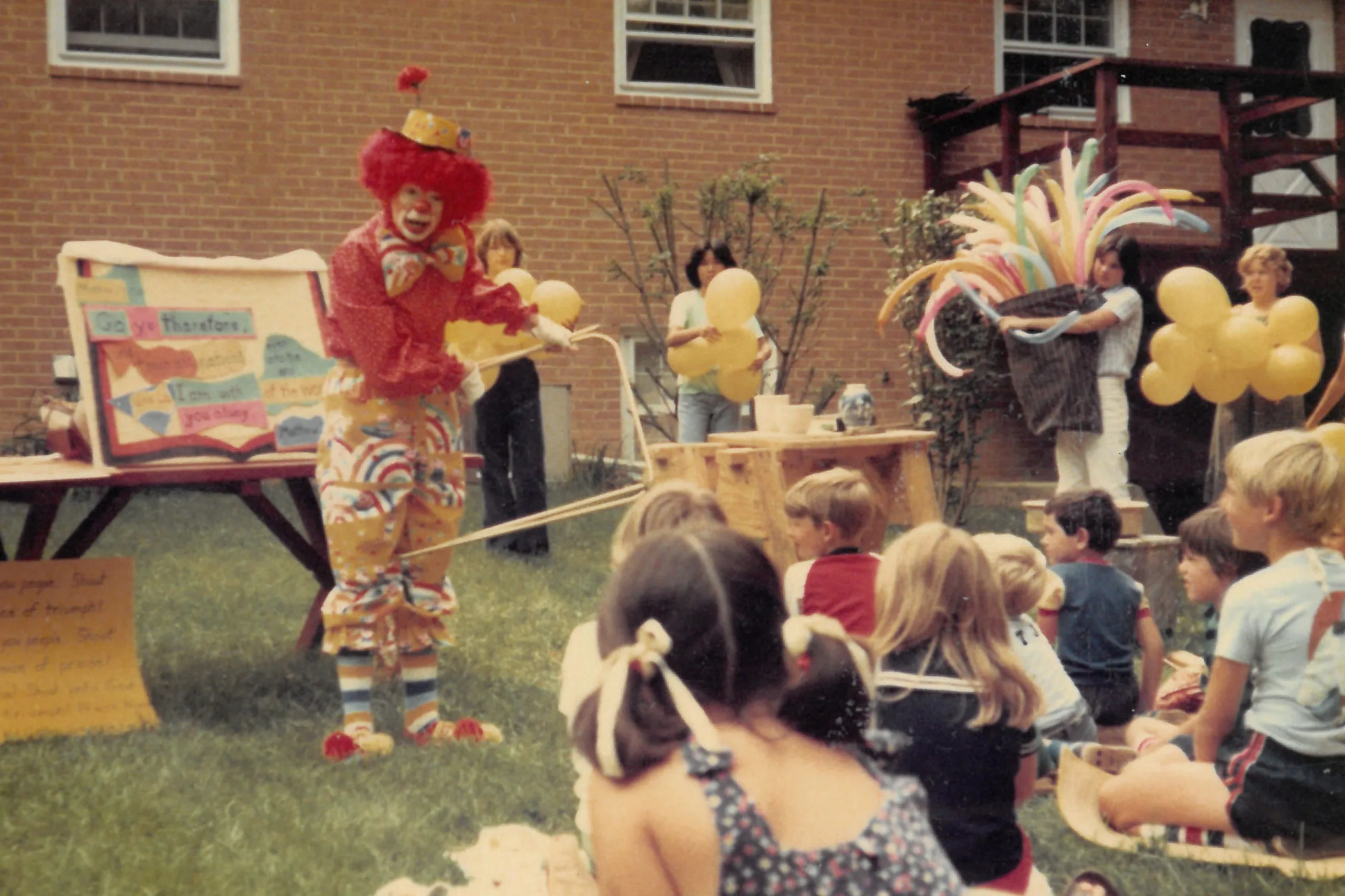 Wife of the Senior Pastor Shirley Winship as "Popcorn" the Clown (VBS 1979)
